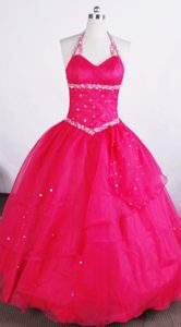 Simple Ball Gown Halter Top Flower Girl Pageant Dresses Beaded on Promotion