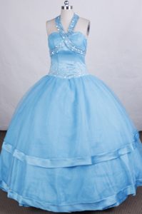 Discount Ball Gown Little Girl Pageant Dresses Halter Top with Beading on Sale
