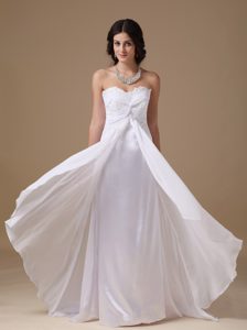 Hot White Empire Sweetheart Chiffon and Taffeta Lace Wedding Reception Dress