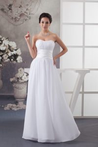 Beautiful Empire Sweetheart Ruched White Dress for Wedding on Wholesale Price