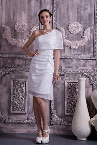 Column One Shoulder Knee-length Wedding Reception Dress on Wholesale Price