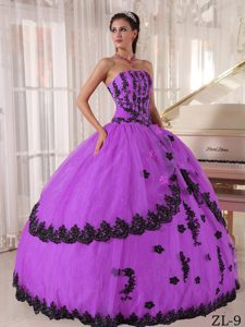 Romantic Quinceanera Dresses with Appliques in Eggplant Purple