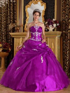 Princess Fuchsia Ball Gown Strapless Sweet Sixteen Quinceanera Dresses