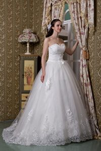 Sweetheart Taffeta and Lace Wedding Dress for Wholesale Price