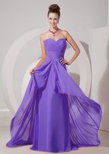 Cheap Lavender Empire Sweetheart Maxi Dresses in Chiffon with Ruching