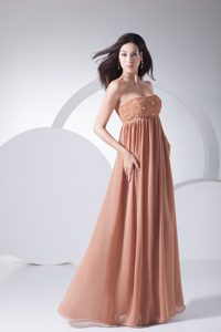 Most Popular Strapless Beaded and Appliqued Prom Maxi Dress in Chiffon