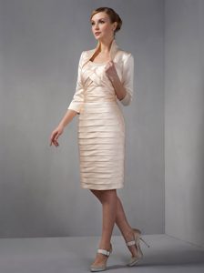 Scoop Mother of The Bride Dress in Champagne with Beads and Ruches for 2013