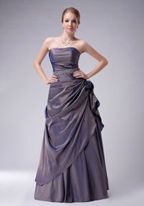 Pretty Beading Strapless Beauty Mother Dresses with Handmade Flowers in Taffeta