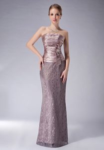 Strapless Ruching Mother Dress for Church Wedding with Beadings on Promotion