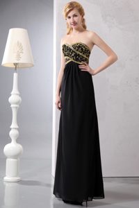 Black Sweetheart Beaded Mother of The Bride Dress in Chiffon with Embroidery