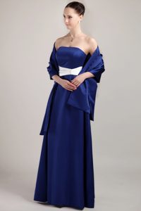 2013 Royal Blue and White Mother Dress for Wedding with Long in Taffeta