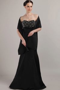 Amazing Sweetheart Mermaid Black Beauty Mother Dresses in Satin with Beadings
