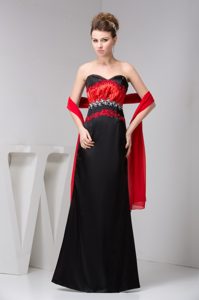 Classic Red and Black Long Mother Dresses for Wedding with Appliques