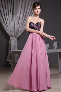 Beautiful Rose Pink Sweetheart Long formal Prom Dress with Pleats