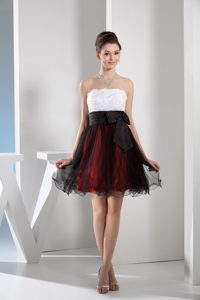 Organza layered Prom Outfits with Appliques and Black Bow in Multi-color