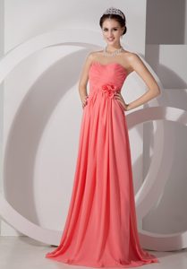 Brand New Sweetheart Watermelon Bridesmaid Dresses with Flower