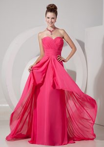 Sweetheart Coral Red Chiffon 2013 Best Seller Nightclub Dress with Ruches