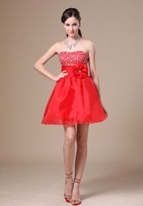 Red Classical Celebrity Nightclub Dress with Beading for Summer under 150