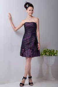 Strapless Mini-length Taffeta Purple Fashionable Cocktail Dress for Nightclub