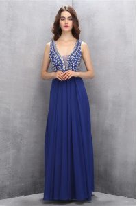 Customized Sleeveless Beading and Belt Zipper Dress for Prom