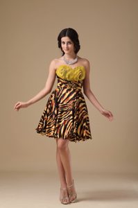 2013 Multicolor Sweetheart Mini-length Leopard Party Dress with Beading