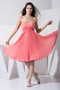Ruched Party Dress with Beading Decorated and Sweetheart Neckline for Cheap