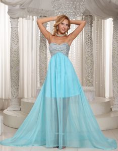 Special Sweetheart Beaded Prom Bridesmaid Dress in Aqua Blue