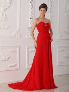 Special Sweetheart Zipper-up Ruched Prom Nightclub Dress with