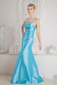 Affordable Junior Mermaid Prom Gown Dresses in Aqua Blue
