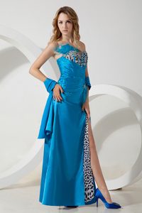 Sky Blue Discount Empire Sweetheart Senior Prom Dresses with Beading