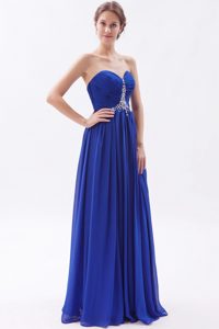 Royal Blue Empire Sweetheart Semi-formal Prom Dress for Cheap in Chiffon