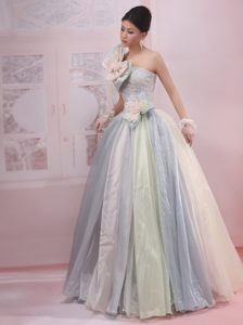 Brand New Colorful One Shoulder Prom Graduation Dresses with Bowknot