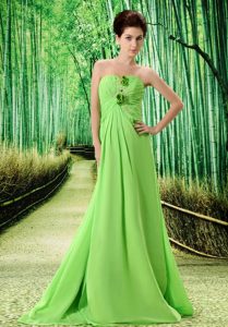 Wholesale Sweetheart Spring Green Prom Graduation Dresses with Flowers