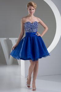 Hot Sale Sweetheart Royal Blue Beaded Prom Celebrity Dresses for Ladies