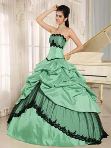 Taffeta and Tulle Quinceanera Gown Dresses with Strapless and Pick-ups 2013