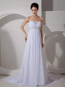Best Column Wedding Reception Dresses with Appliques and Sweetheart