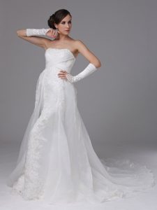 Strapless and Church Wedding Dresses in Lace and Organza