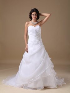 Low Price Sweetheart Dresses for Wedding in Taffeta and Organza