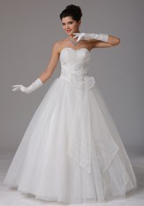 Romantic Sweetheart Dresses for Wedding with Beading and Ruche