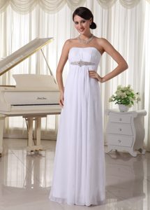 Discount Beaded Empire Chiffon Simple Wedding Dresses to Floor-length