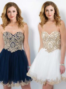 Sleeveless Beading and Lace and Appliques Zipper Prom Dress