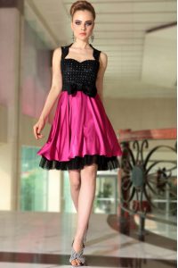 Sumptuous Straps Sleeveless Satin Prom Evening Gown Beading Side Zipper