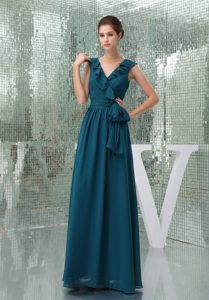 Elegant V-neck Mother of the Bride Dress with Sash on Wholesale Price for 2013