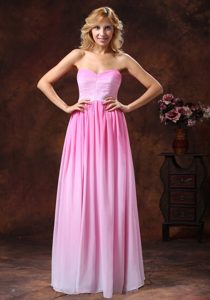 Ombre Color Chiffon Ruched Prom DressCourt with Sweetheart Neck