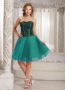 Beaded Brand New Tulle Mini-length Prom Dress for Cocktail on Promotion