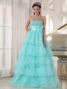 Inexpensive Apple Green Quinceanera Dresses with Beads