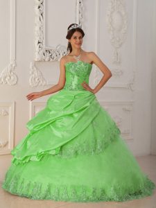 Luxurious Spring Green Sweetheart Quinceanera Gown with Beads
