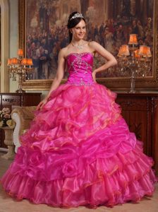 Popular Coral Red Sweetheart Quinceanera Dresses in Taffeta and Organza