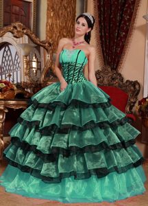 Bright Multi-color Quinceanera Dresses in Organza with Ruffles