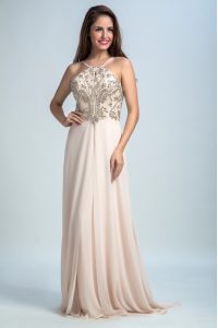Modest Sleeveless Sequins Backless Prom Party Dress